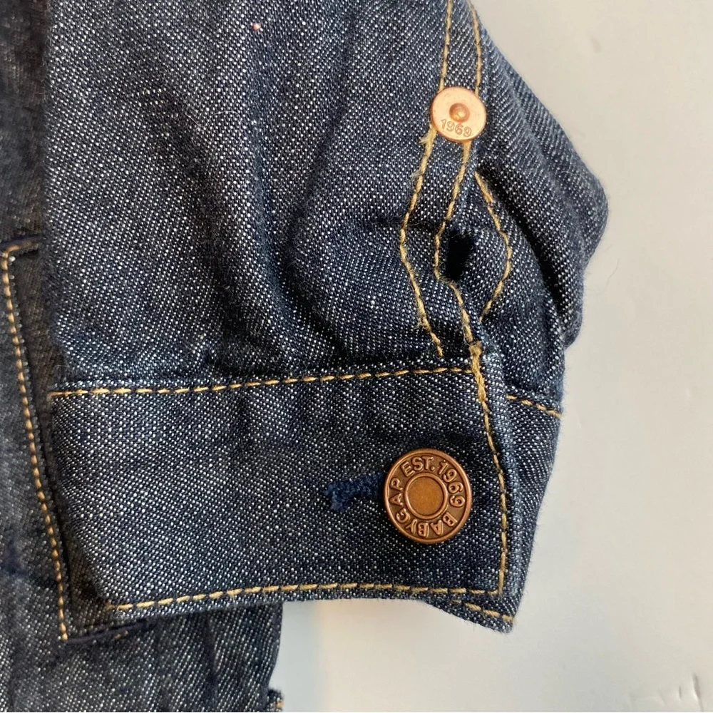 Gap Jeans Jacket Size 18-24 Months Classic Denim Lined Trucker Blue Boy Girl EUC